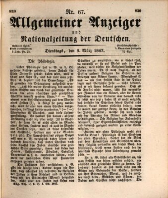 Allgemeiner Anzeiger und Nationalzeitung der Deutschen (Allgemeiner Anzeiger der Deutschen) Dienstag 9. März 1847
