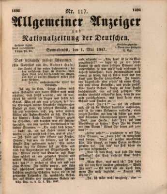Allgemeiner Anzeiger und Nationalzeitung der Deutschen (Allgemeiner Anzeiger der Deutschen) Samstag 1. Mai 1847