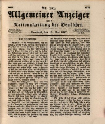 Allgemeiner Anzeiger und Nationalzeitung der Deutschen (Allgemeiner Anzeiger der Deutschen) Sonntag 16. Mai 1847