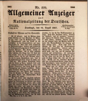 Allgemeiner Anzeiger und Nationalzeitung der Deutschen (Allgemeiner Anzeiger der Deutschen) Dienstag 24. August 1847