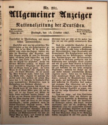 Allgemeiner Anzeiger und Nationalzeitung der Deutschen (Allgemeiner Anzeiger der Deutschen) Freitag 15. Oktober 1847