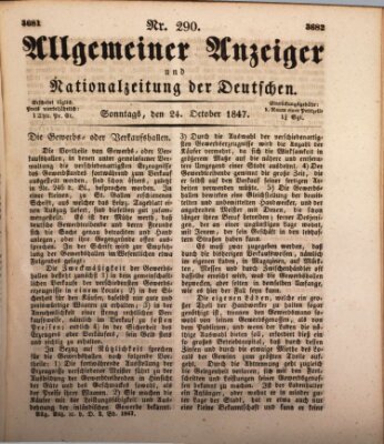 Allgemeiner Anzeiger und Nationalzeitung der Deutschen (Allgemeiner Anzeiger der Deutschen) Sonntag 24. Oktober 1847