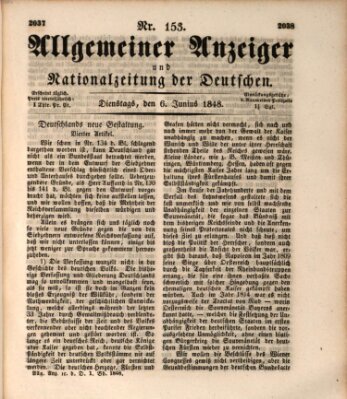 Allgemeiner Anzeiger und Nationalzeitung der Deutschen (Allgemeiner Anzeiger der Deutschen) Dienstag 6. Juni 1848