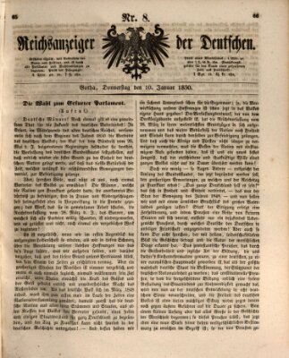 Reichsanzeiger der Deutschen (Allgemeiner Anzeiger der Deutschen) Donnerstag 10. Januar 1850