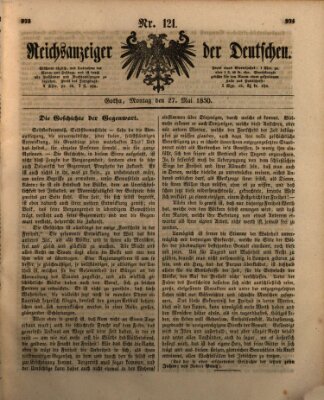 Reichsanzeiger der Deutschen (Allgemeiner Anzeiger der Deutschen) Montag 27. Mai 1850