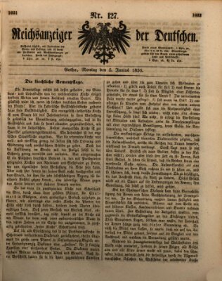 Reichsanzeiger der Deutschen (Allgemeiner Anzeiger der Deutschen) Montag 3. Juni 1850