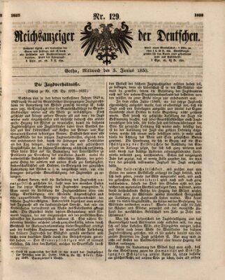 Reichsanzeiger der Deutschen (Allgemeiner Anzeiger der Deutschen) Mittwoch 5. Juni 1850