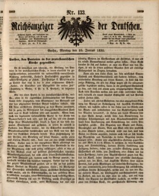 Reichsanzeiger der Deutschen (Allgemeiner Anzeiger der Deutschen) Montag 10. Juni 1850