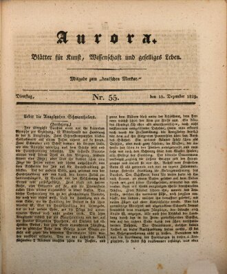 Aurora Dienstag 15. Dezember 1829