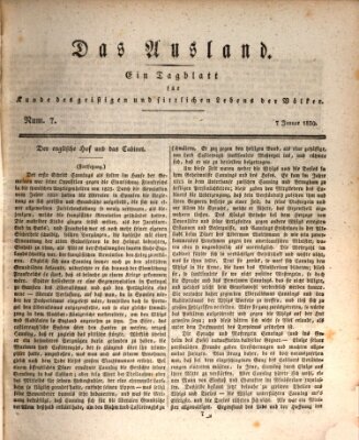 Das Ausland Donnerstag 7. Januar 1830