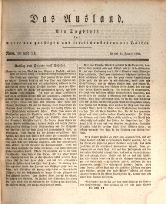 Das Ausland Sonntag 10. Januar 1830