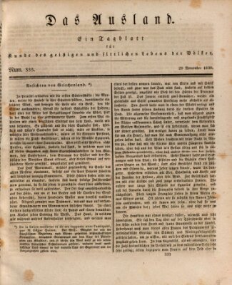 Das Ausland Montag 29. November 1830