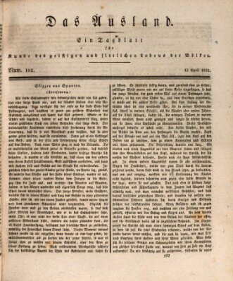Das Ausland Dienstag 12. April 1831