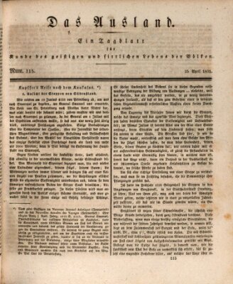 Das Ausland Montag 25. April 1831