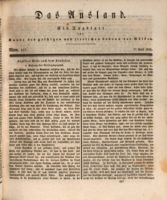 Das Ausland Mittwoch 27. April 1831