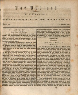 Das Ausland Donnerstag 3. November 1831