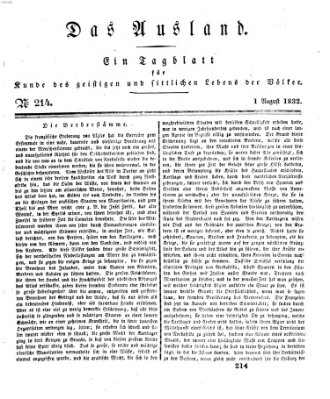 Das Ausland Mittwoch 1. August 1832
