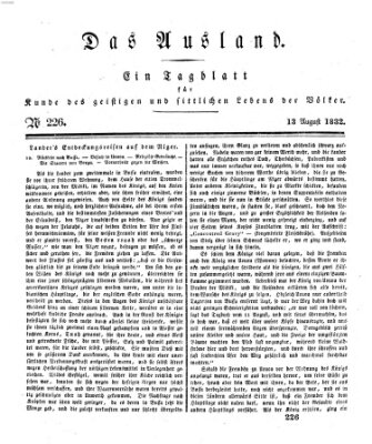 Das Ausland Montag 13. August 1832