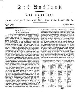 Das Ausland Montag 27. August 1832