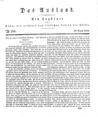 Das Ausland Dienstag 28. August 1832