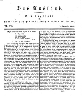 Das Ausland Freitag 14. September 1832