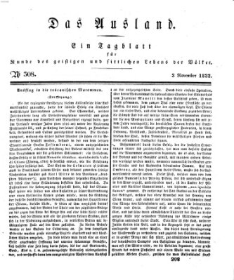 Das Ausland Samstag 3. November 1832