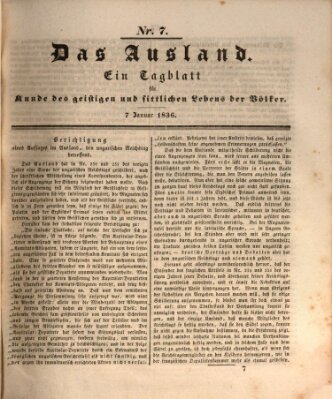 Das Ausland Donnerstag 7. Januar 1836