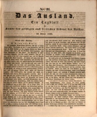 Das Ausland Donnerstag 21. Januar 1836
