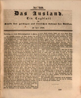 Das Ausland Donnerstag 28. April 1836