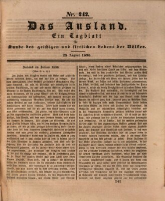 Das Ausland Montag 29. August 1836