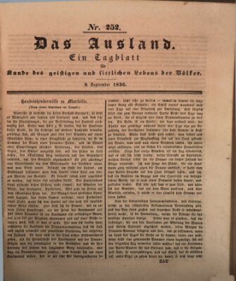 Das Ausland Donnerstag 8. September 1836