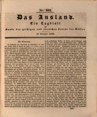 Das Ausland Sonntag 27. November 1836