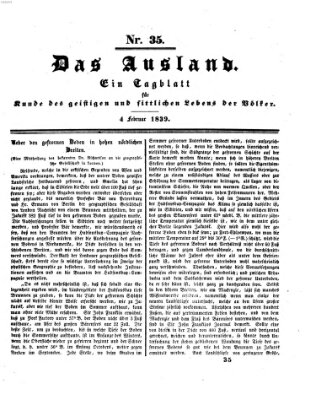 Das Ausland Montag 4. Februar 1839