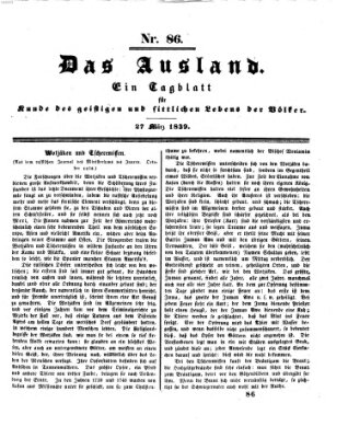 Das Ausland Mittwoch 27. März 1839