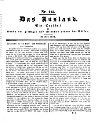 Das Ausland Donnerstag 25. April 1839