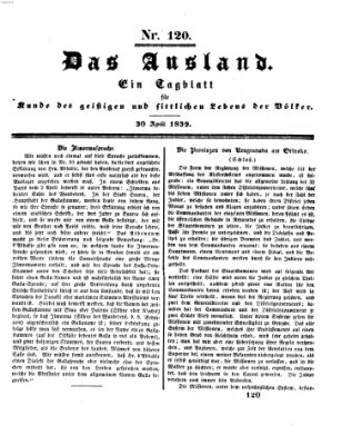 Das Ausland Dienstag 30. April 1839
