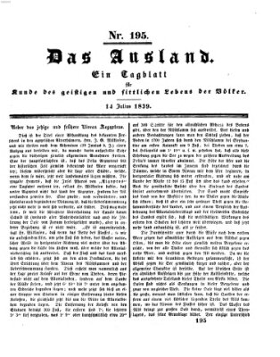 Das Ausland Sonntag 14. Juli 1839