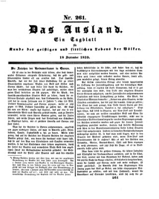 Das Ausland Mittwoch 18. September 1839