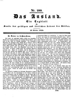 Das Ausland Samstag 26. Oktober 1839