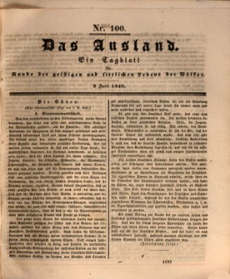 Das Ausland Donnerstag 9. April 1840