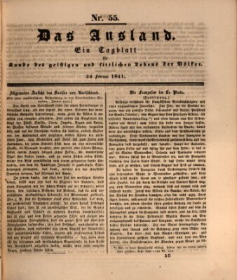 Das Ausland Mittwoch 24. Februar 1841