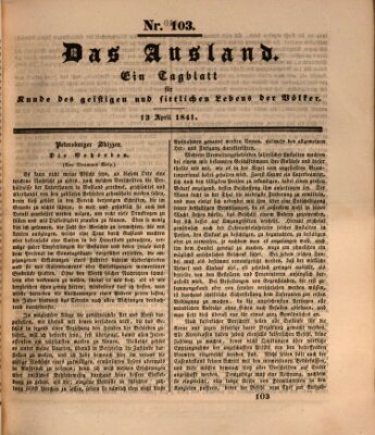 Das Ausland Dienstag 13. April 1841