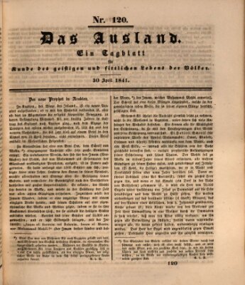 Das Ausland Freitag 30. April 1841