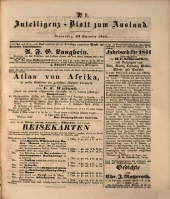 Das Ausland Donnerstag 30. September 1841
