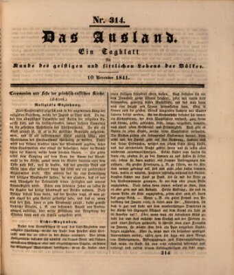 Das Ausland Mittwoch 10. November 1841