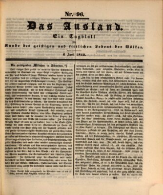 Das Ausland Mittwoch 6. April 1842