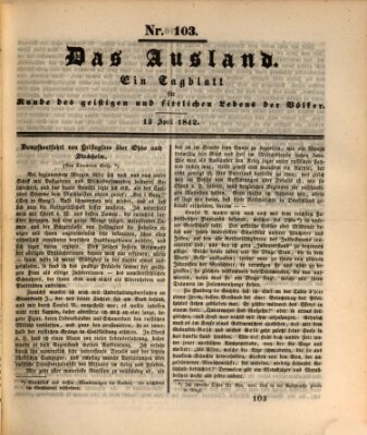 Das Ausland Mittwoch 13. April 1842