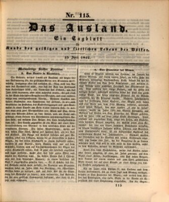 Das Ausland Montag 25. April 1842