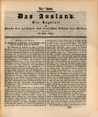 Das Ausland Dienstag 19. Juli 1842