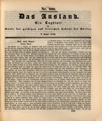 Das Ausland Montag 8. August 1842